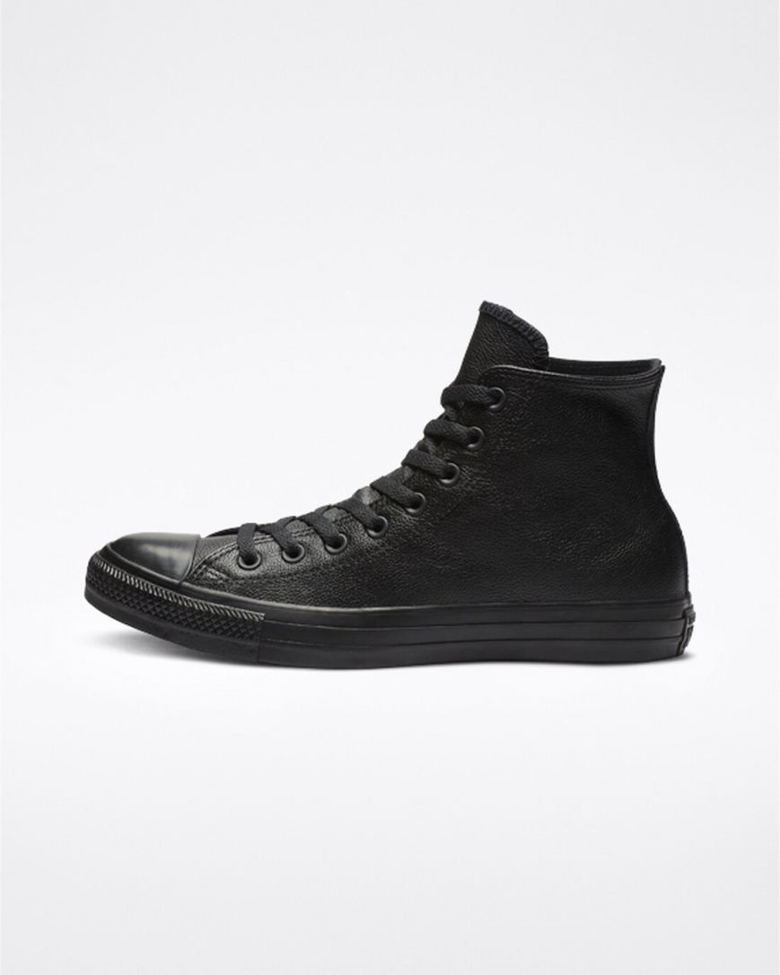 Pánské Boty Vysoké Converse Chuck Taylor All Star Læder Černé | CZ Y31CV65